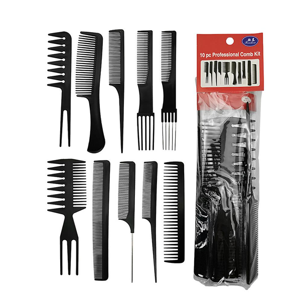 Brittny 10 Piece Comb Set Black