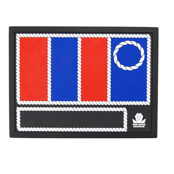 King Midas Barber Station Mat Red, White, Blue