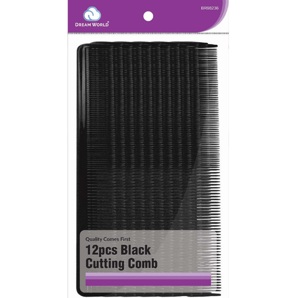 Dream World 12 Pcs Cutting Comb Black