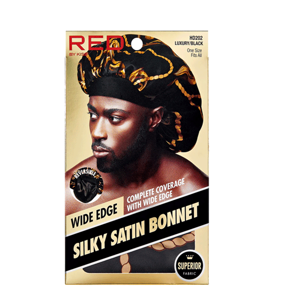 Red Men's Silky Wide Edge Band Bonnet