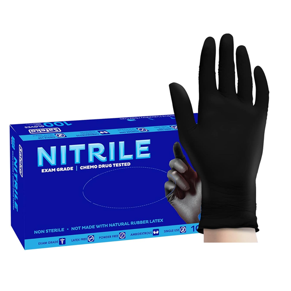 Nitrile Black Latex & Powder Free Gloves