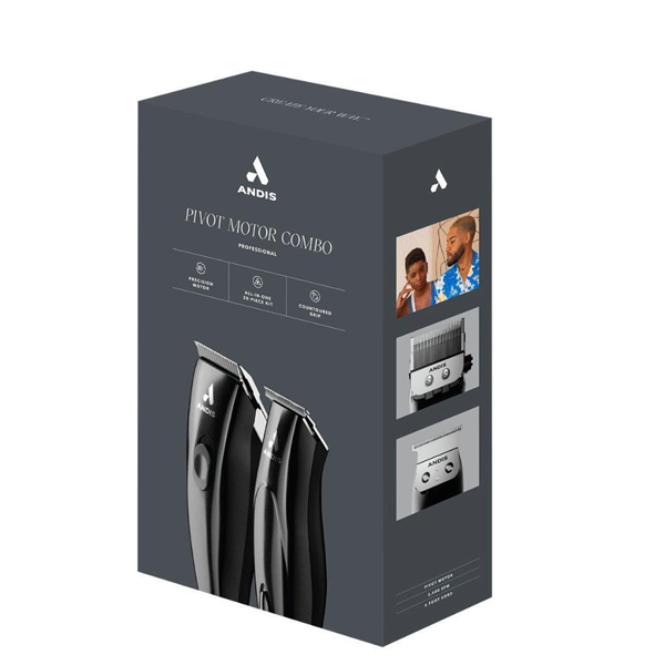 Andis Pivot Motor Combo Clipper Trimmer Combo Black