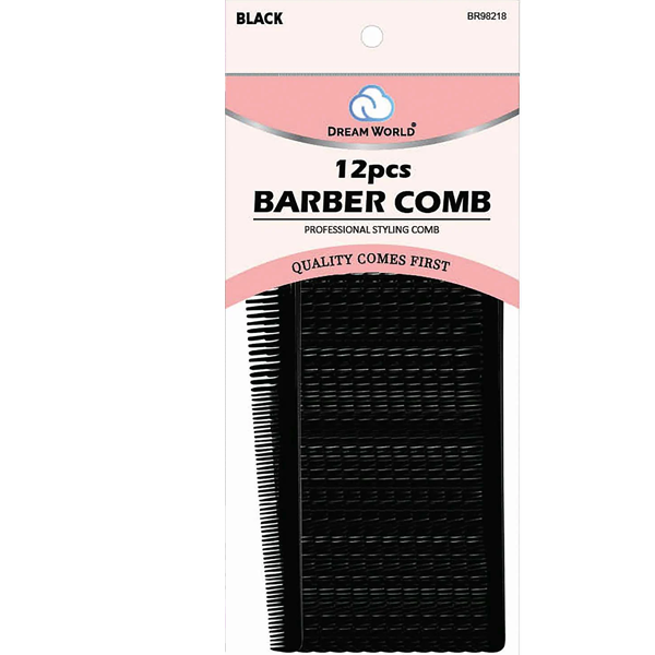 Dream World Barber Comb Black - 12 PCS