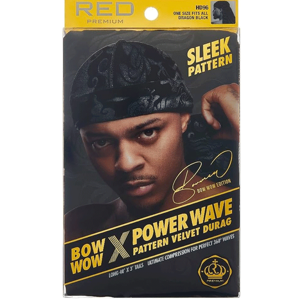 Red By Kiss Power Wave Pattern Velvet Durag