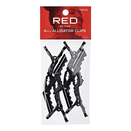 Kiss Red Alligator Clips 4 Pcs