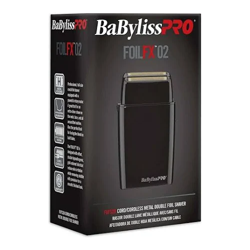 BaByliss Pro FoilFX02 Cordless Black Metal Double Foil Shaver