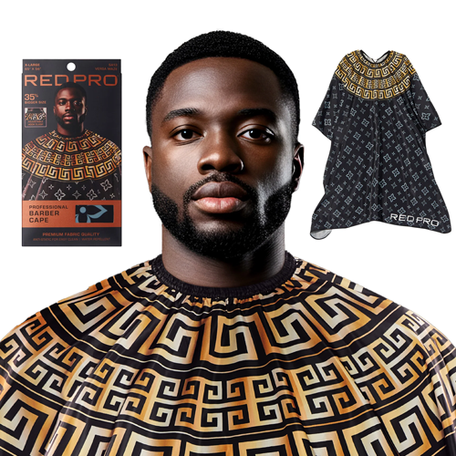Kiss Red Professional Barber Cape Versa Maze