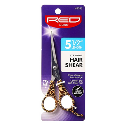 Kiss Red Straight Hair Shear 5.5"