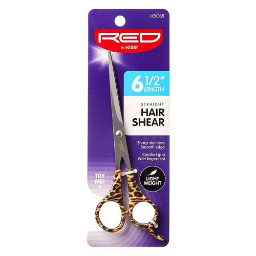 Kiss Red Straight Hair Shear 6.5"