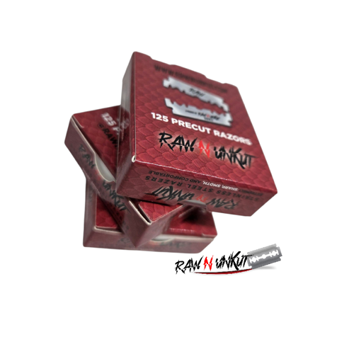 RAW N UNKUT Precut Razors - 125 Pack